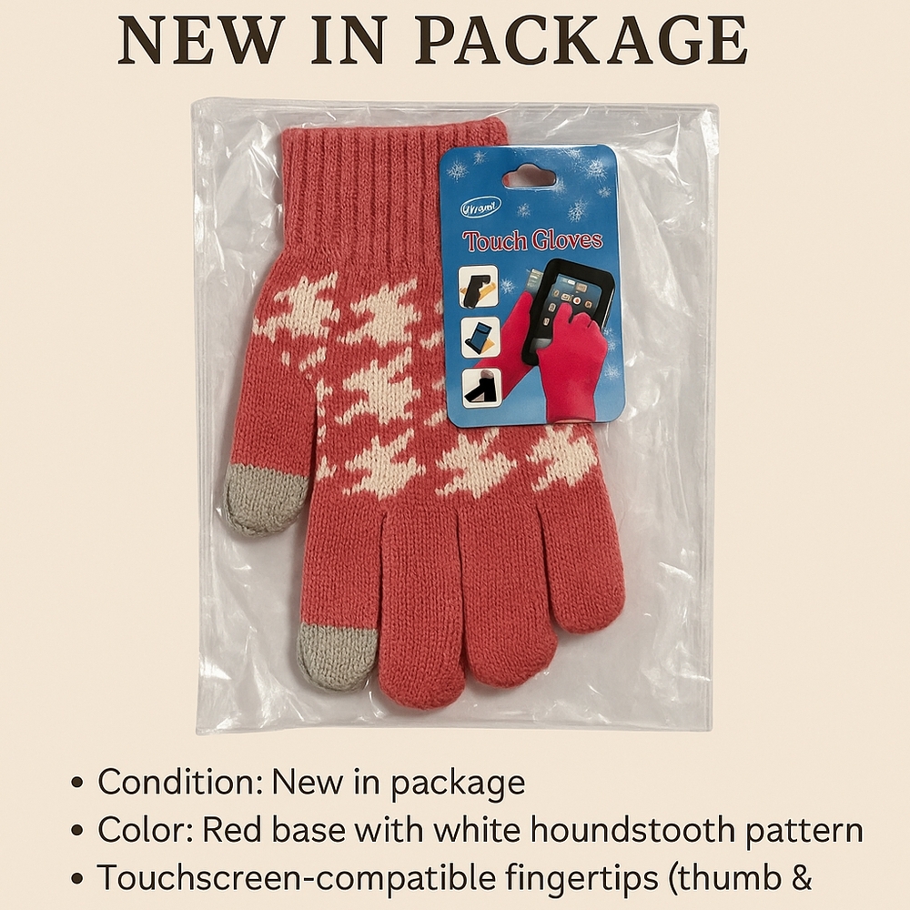 NWT Touchscreen Gloves – New in Package (Pink & White)